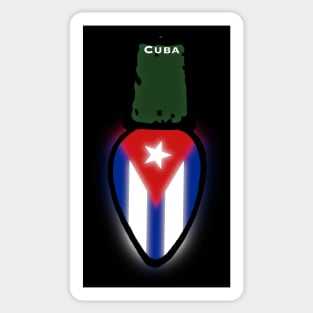 Cuba Flag Christmas Light Sticker